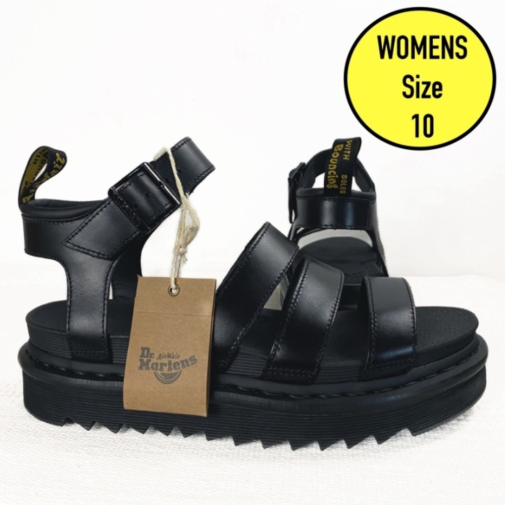 NIB Dr. Martens Blaire Hydro Sandals Black Chunky Strappy Y2K style size 10
